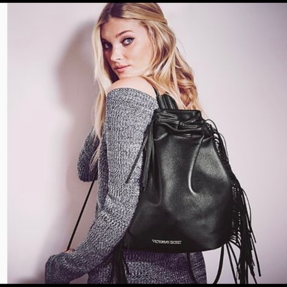 Victoria’s Secret black fringed backpack ***SALE*** 🛍🙌🏽 - Picture 2 of 7